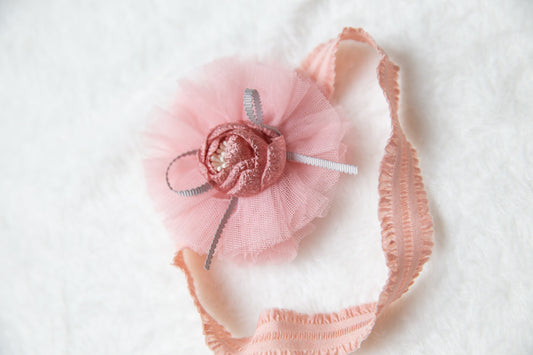 Pink Red floral lace baby headband, toddler headwear headband, newborn headband photography props, one size fits all