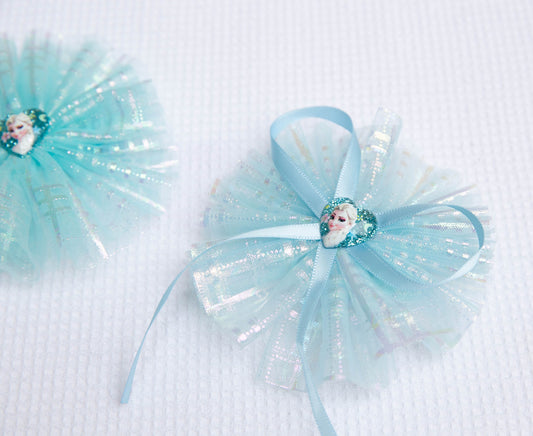 Princess girl hair clip, Elsa Snowflake large hair clip, frozen elsa hair clip, hair accessories, toddler hair clip, blue hair clip