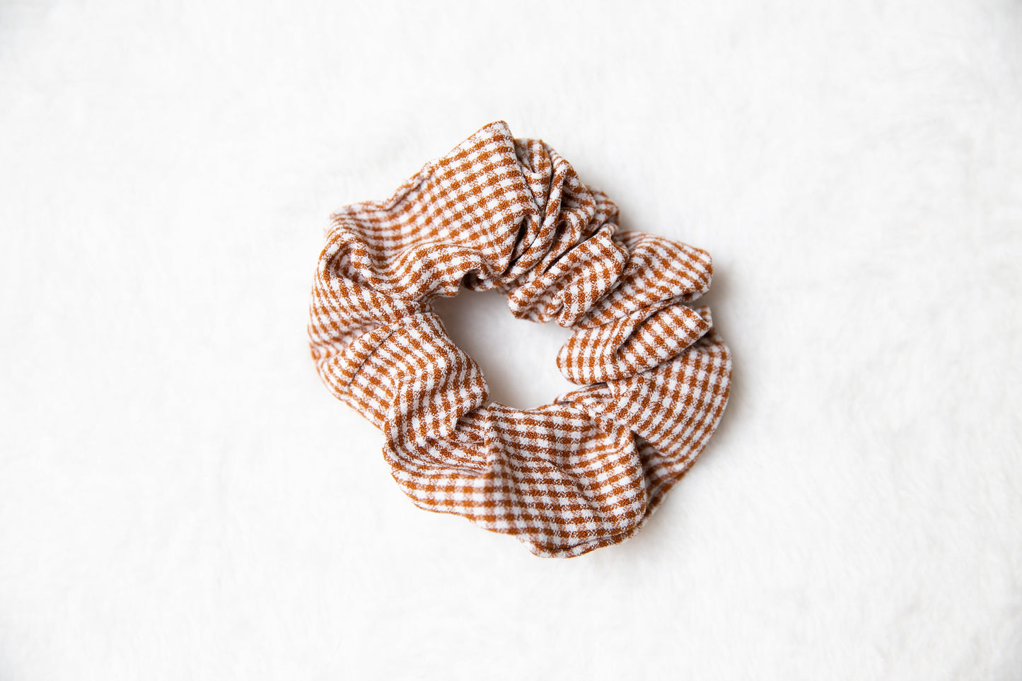 Gingham Scrunchie,  plaid Hair Scrunchie, soft Scrunchie Hair Tie,  Elastic Hair Tie Scrunchies, Gifts For Her earthy tone red blue scrunchy