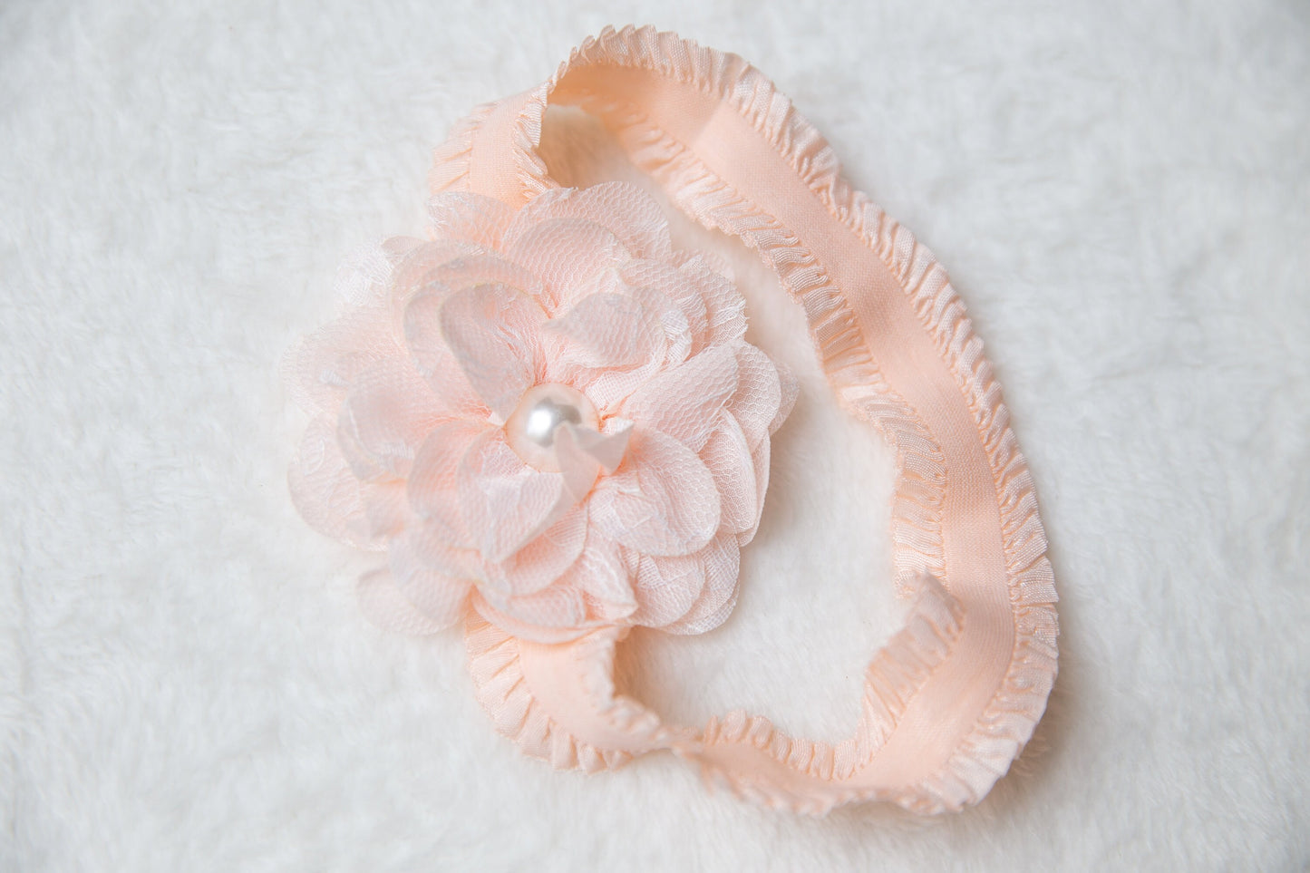 floral lace baby headband, white pink toddler headwear headband, newborn flower headband photography props one size fits all