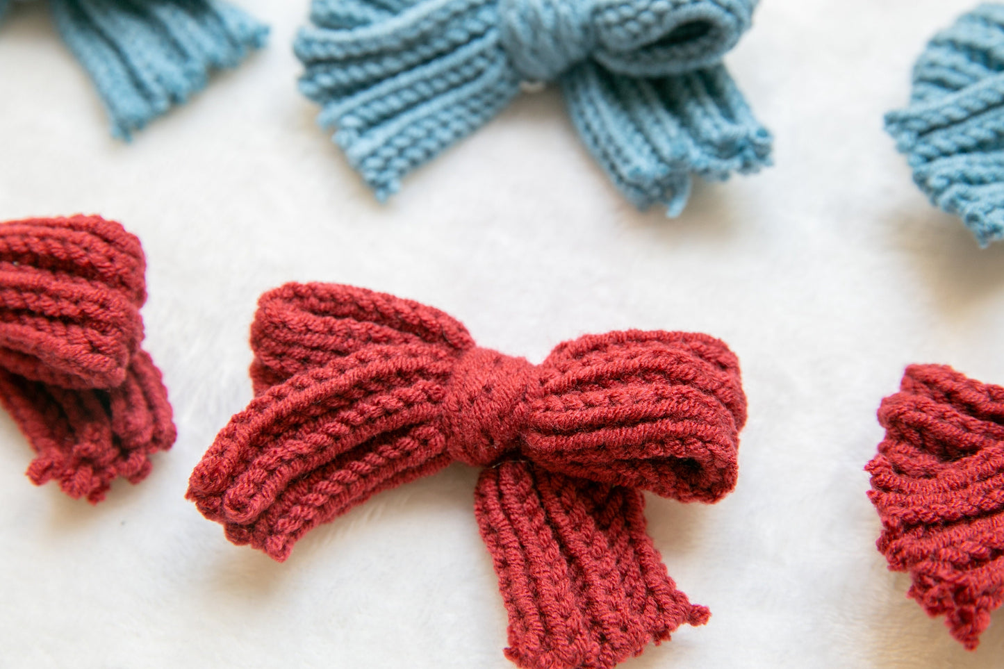 Large Crochet bow hair clip, knitted bow, knitting hair accessories, girls bow, made in australia, hand knit bow, toddler bow hair clip