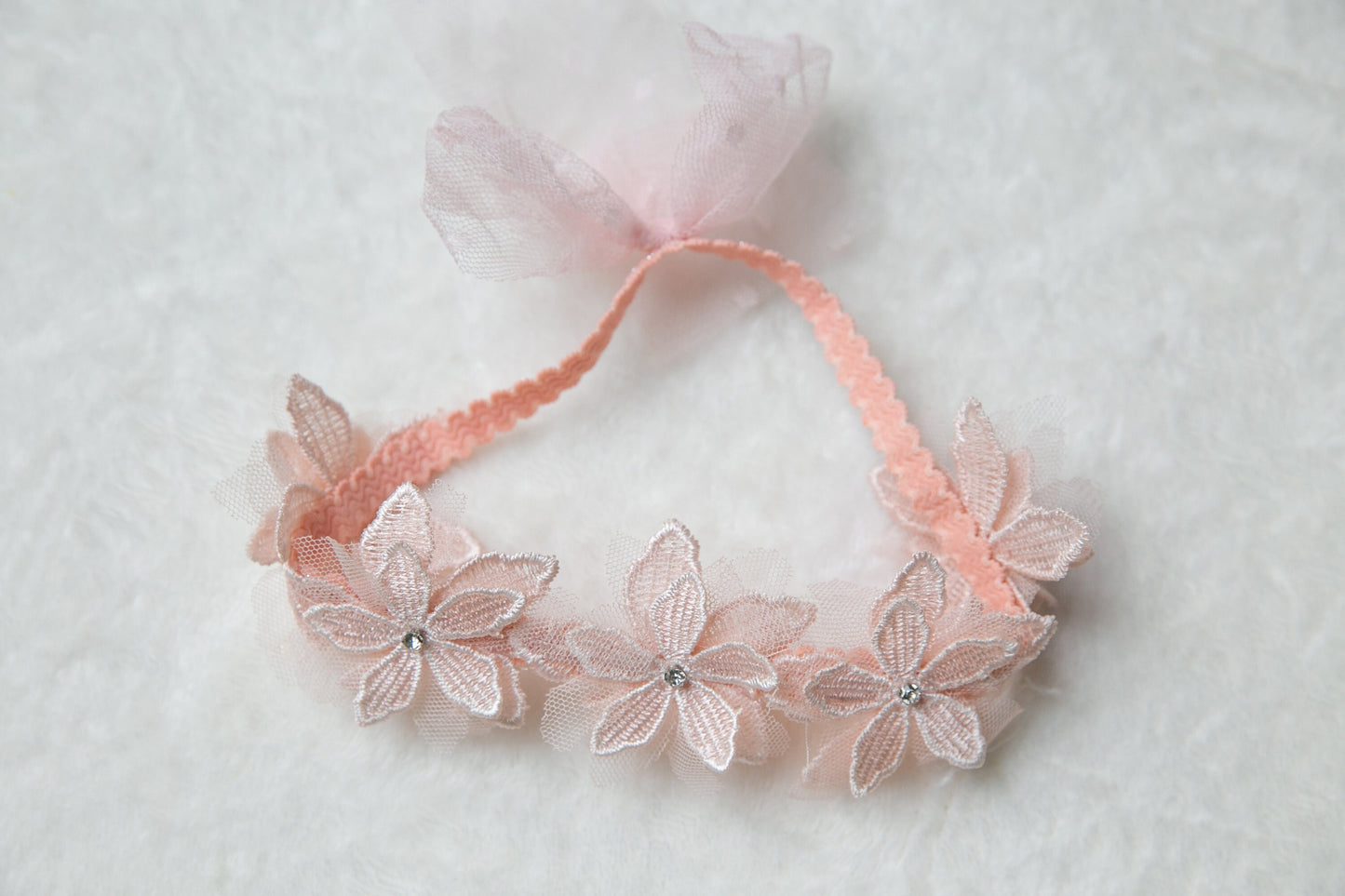 2 colors - Baby headband, toddler flower girl headband, baby flower crown, baby shower gift neutral colours pink white headband lace