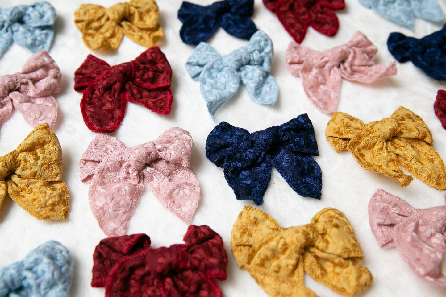 5 colors Embroidery floral toddler bow hair clip, baby bow, high quality flower girl hair clip pink navy bow clip baby shower gift