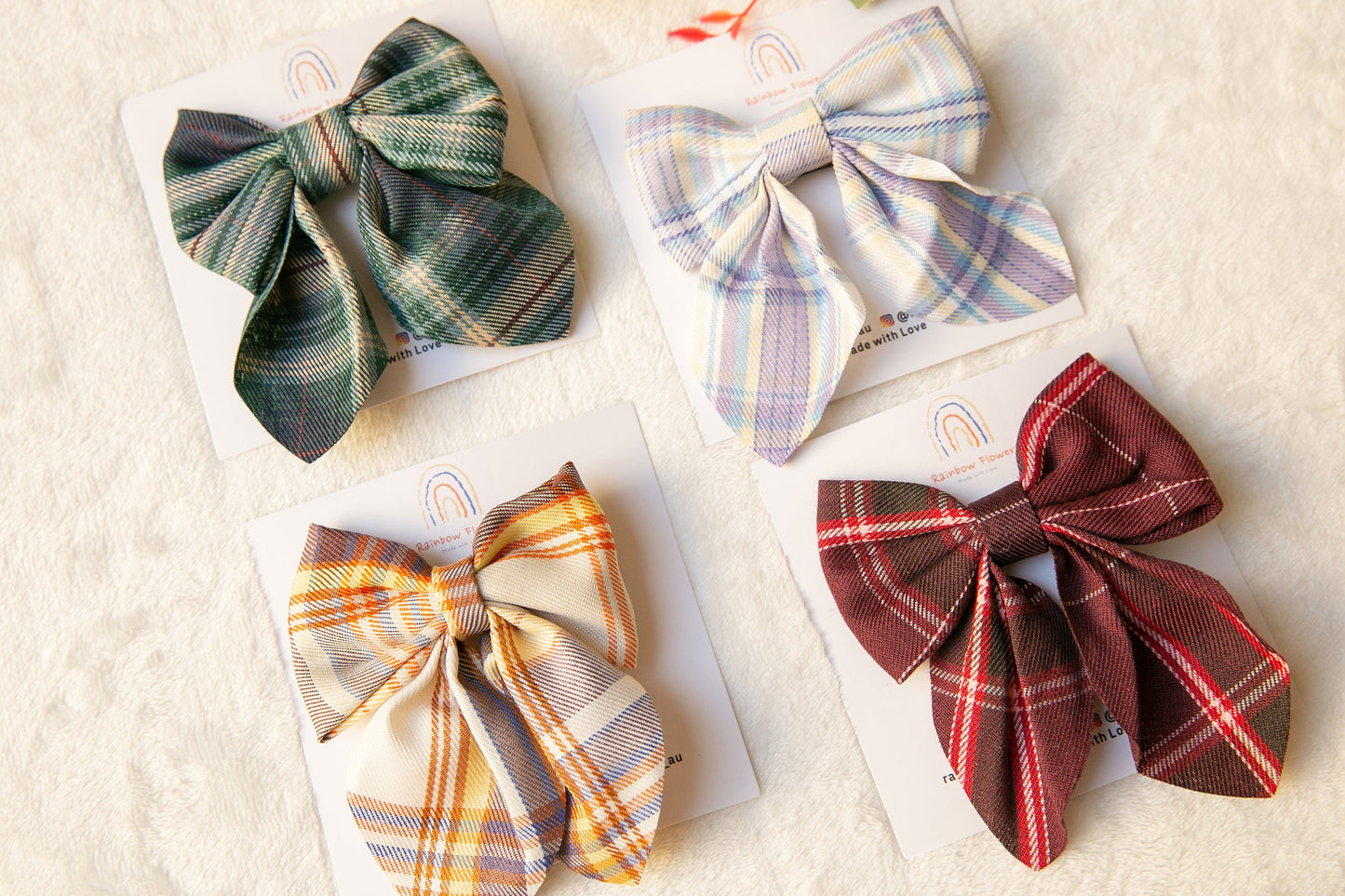 Oversize Gingham toddler hair clip, plaid pattern student hair bow for baby kids girls, Aussie made, baby bow clip, girl hair accessory