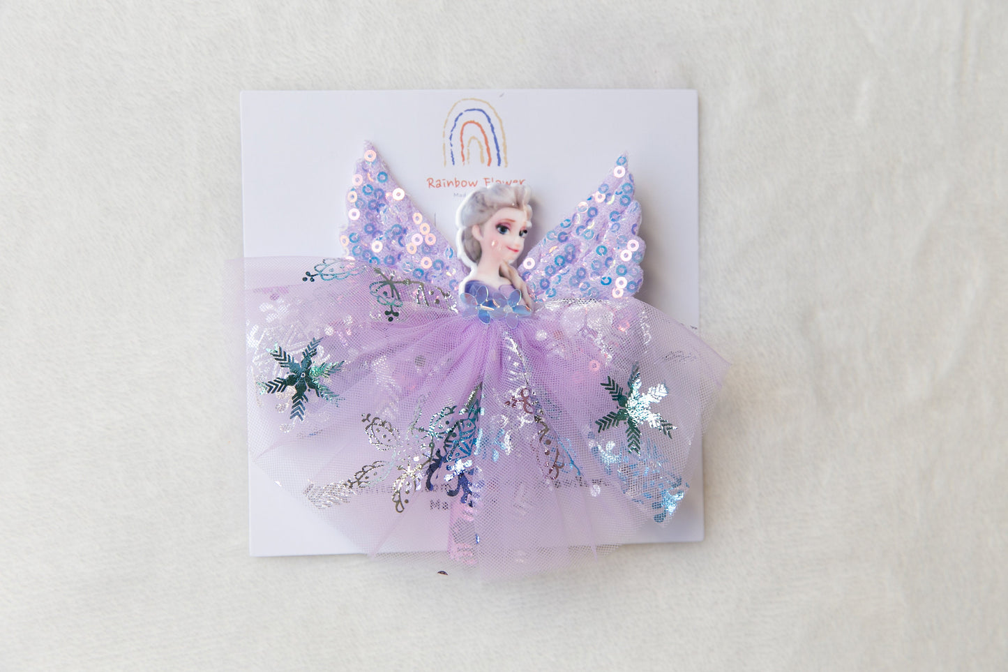 Toddler girl snowflake hair clip, princess queen blue pink purple frozen elsa hair bow clip, glitter Frozen party birthday party bag gift