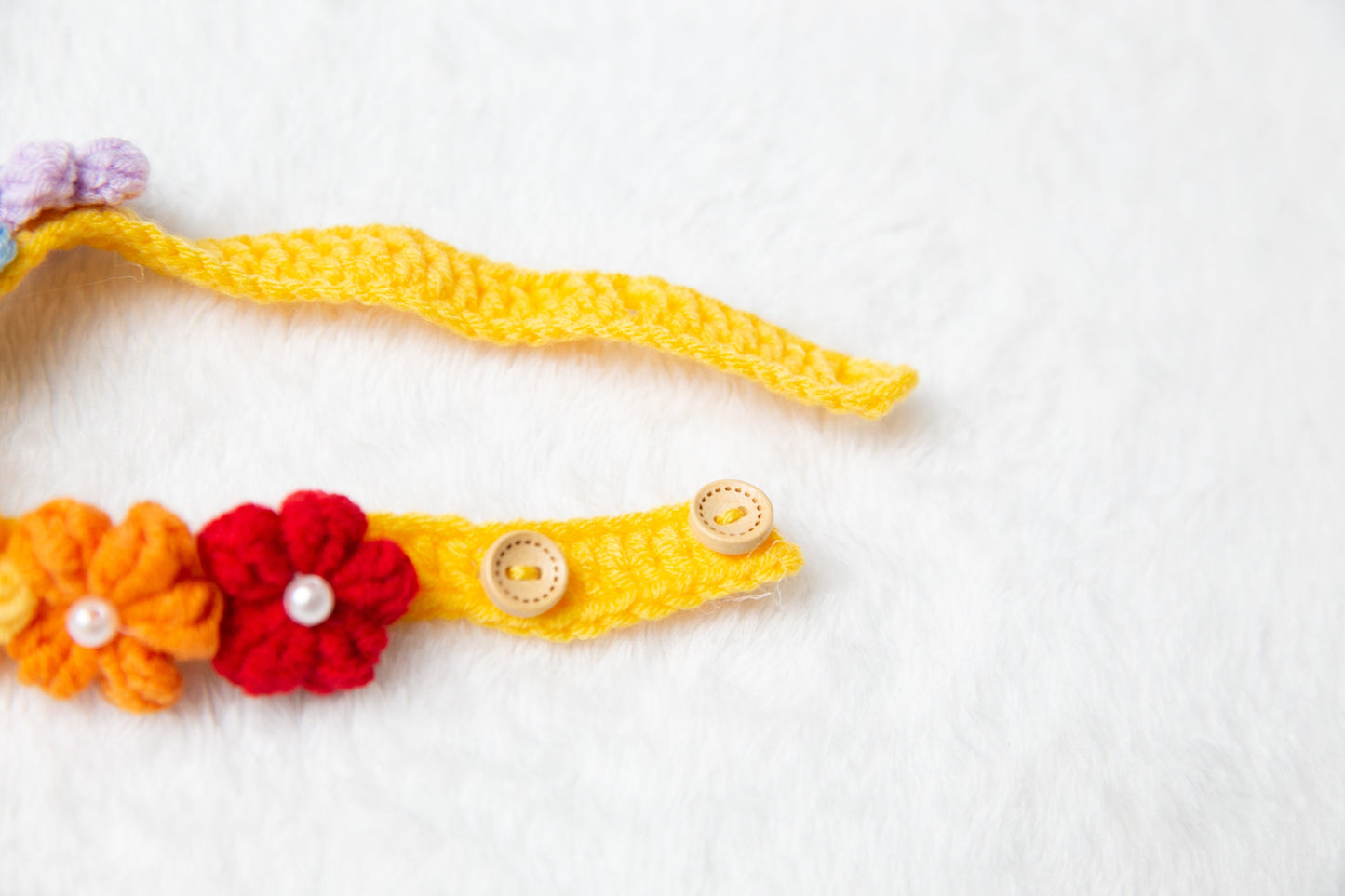 Adjustable cat collar, red orange yellow green blue purple flower Crochet pet Collar,  handmade dog Cat Accessories, cat gift, cat ornament