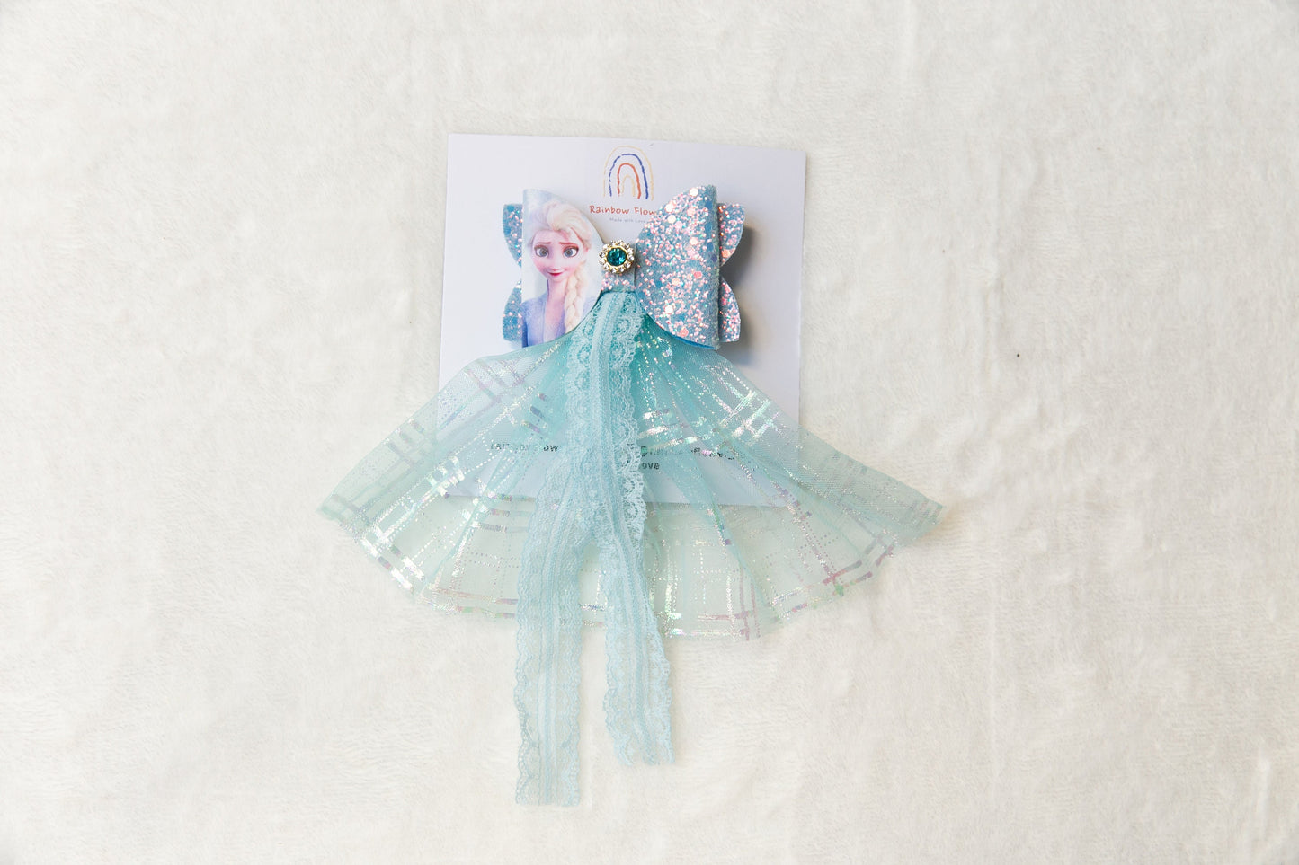 Oversize ELSA bow, snowflake clip, frozen bow, blue frozen elsa hair bow clip, glitter toddler hair clip, baby bow clip, frozen hair clip