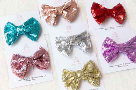 Super shinning bow hair clip, Toddler Girl kids Big Oversized Glitter hair clip, large Sequin Hair Bow Alligator Clip Bowknot birthday party