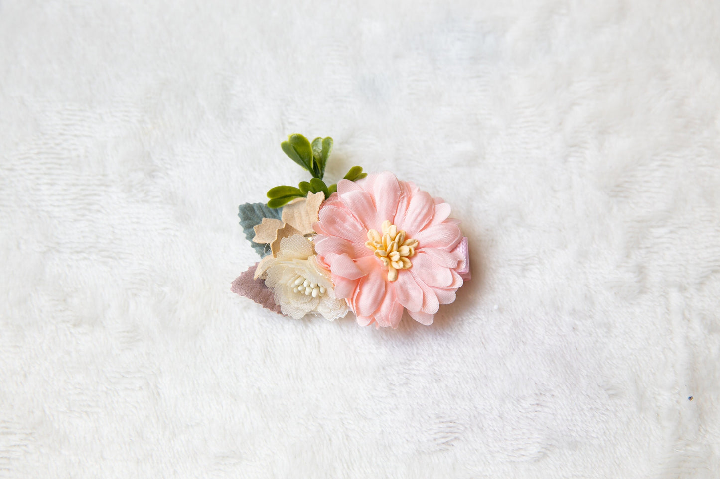 Soft Pink blooms clip, Wedding Flower girl hair clip, rose pink peach floral clips, christening hair, baptism hair, Wedding Hair Accessories