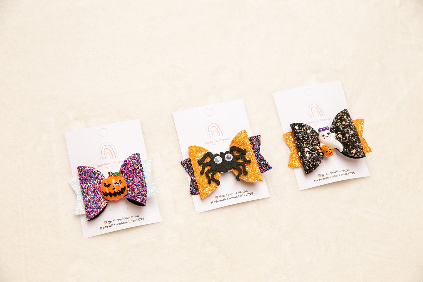 2024 Halloween hair clips for baby toddler girl kids, pumpkin spider ghost glitter yellow black bow hair clip halloween party accessory