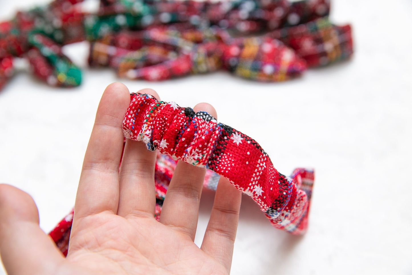 Handmade Christmas women Headbands, 2023 christmas teen girl Turban Headband, Santa snowflake red green plaid Women girl Hair Accessory