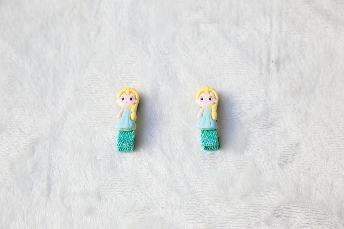 Baby Toddler alligator Clip sets, Infant Girl Fringe Clips, Cute Elsa Rapunzel Snow White Mermaid Anna hair clips set,  Pigtail hair clip