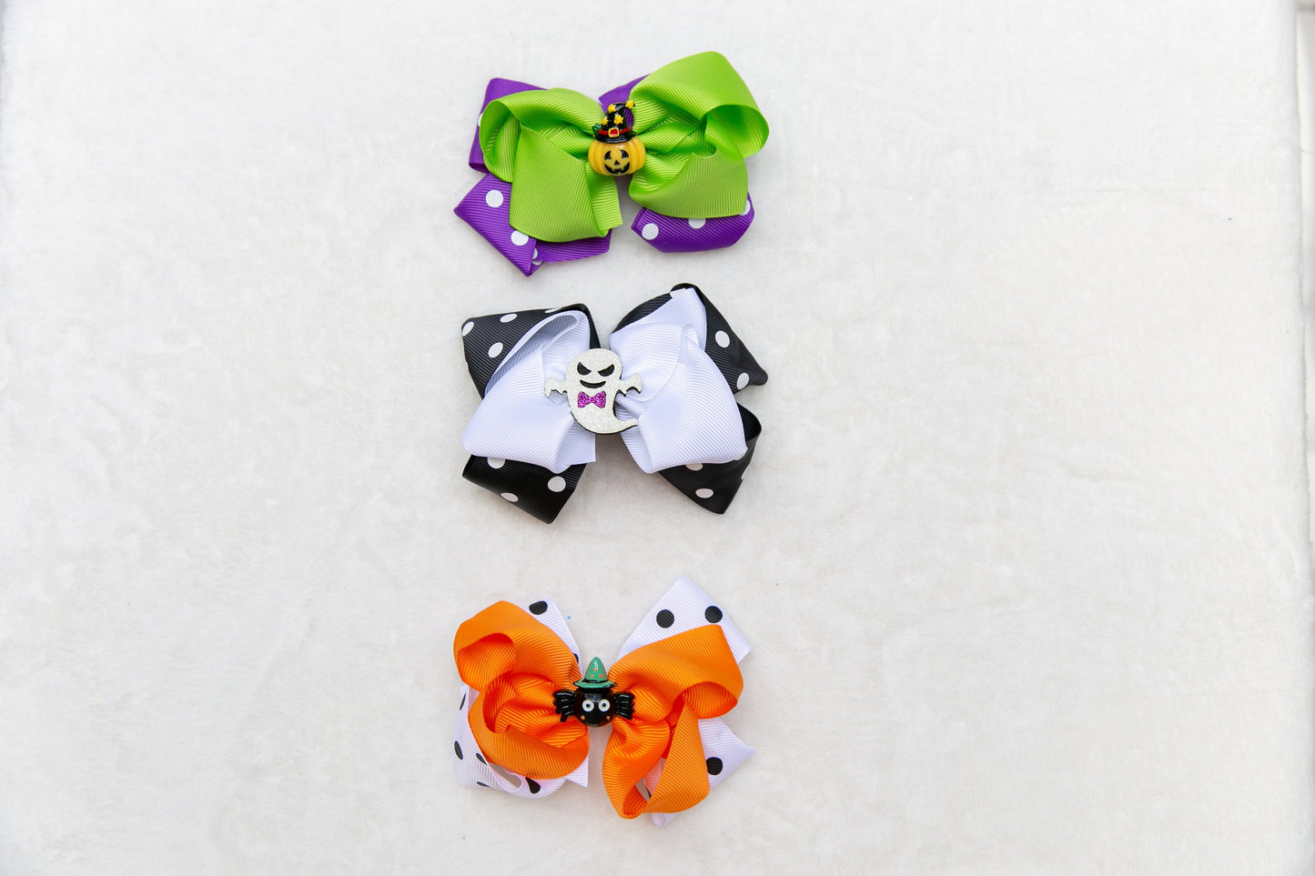 2024 Halloween bow hair clip for baby girl toddler kids, big oversize spooky pumpkin spider cute ghost hair bow clips trick or treat event