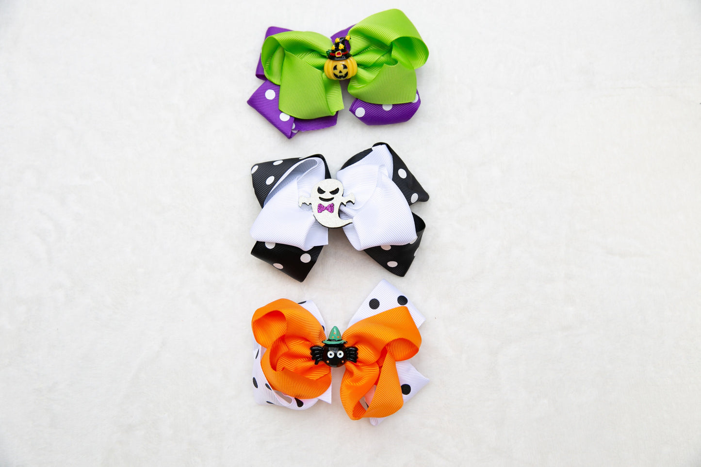 2024 Halloween bow hair clip for baby girl toddler kids, big oversize spooky pumpkin spider cute ghost hair bow clips trick or treat event