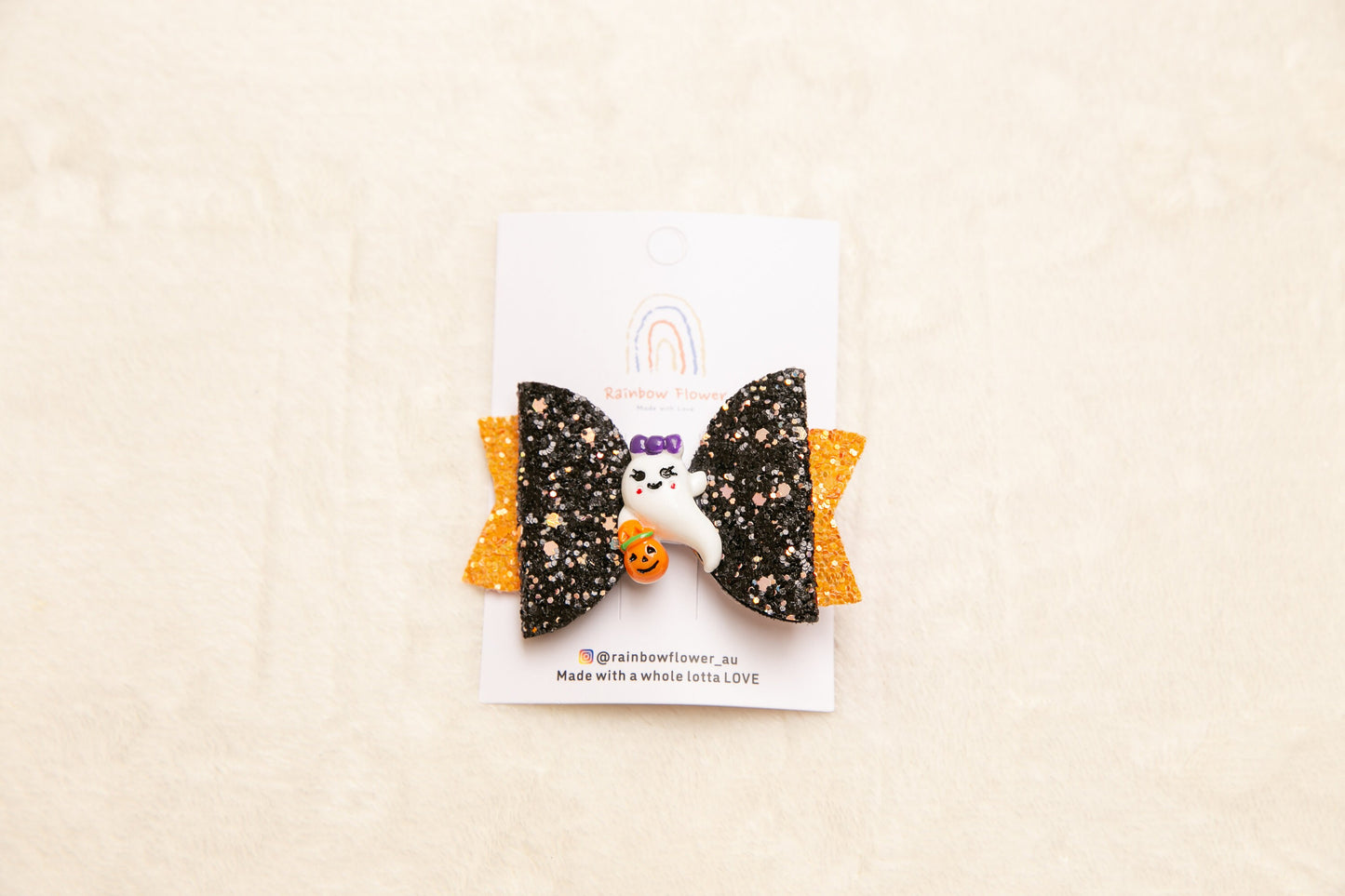 2024 Halloween hair clips for baby toddler girl kids, pumpkin spider ghost glitter yellow black bow hair clip halloween party accessory