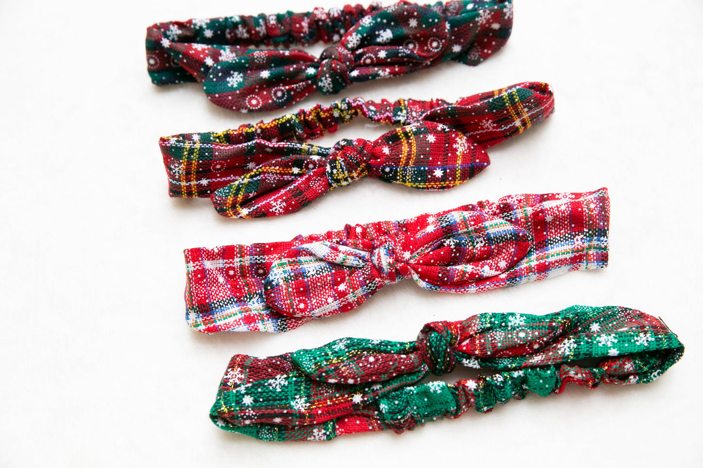 Handmade Christmas women Headbands, 2023 christmas teen girl Turban Headband, Santa snowflake red green plaid Women girl Hair Accessory