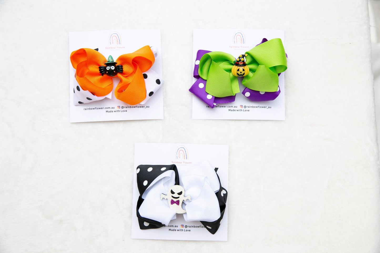 2024 Halloween bow hair clip for baby girl toddler kids, big oversize spooky pumpkin spider cute ghost hair bow clips trick or treat event