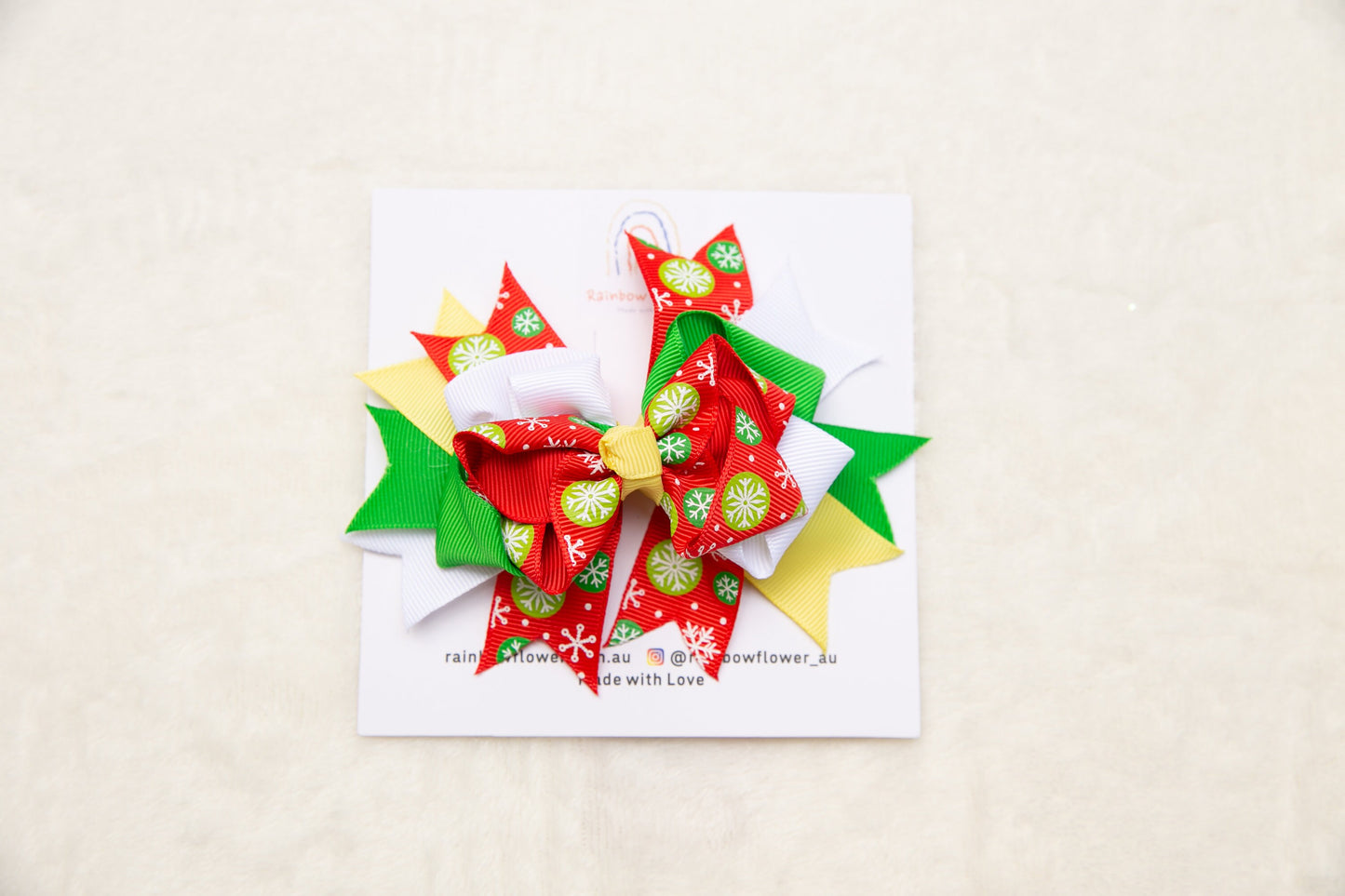 BIG Christmas bow hair clips 10X13 cm for baby toddler girl kids, 2023 Christmas gift glitter red green snowflake ribbon bow party accessory