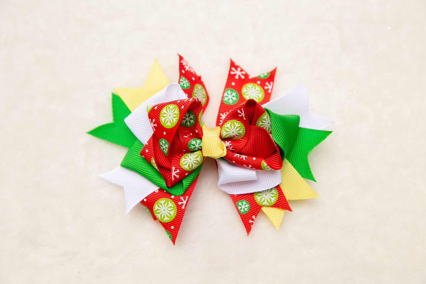 BIG Christmas bow hair clips 10X13 cm for baby toddler girl kids, 2023 Christmas gift glitter red green snowflake ribbon bow party accessory