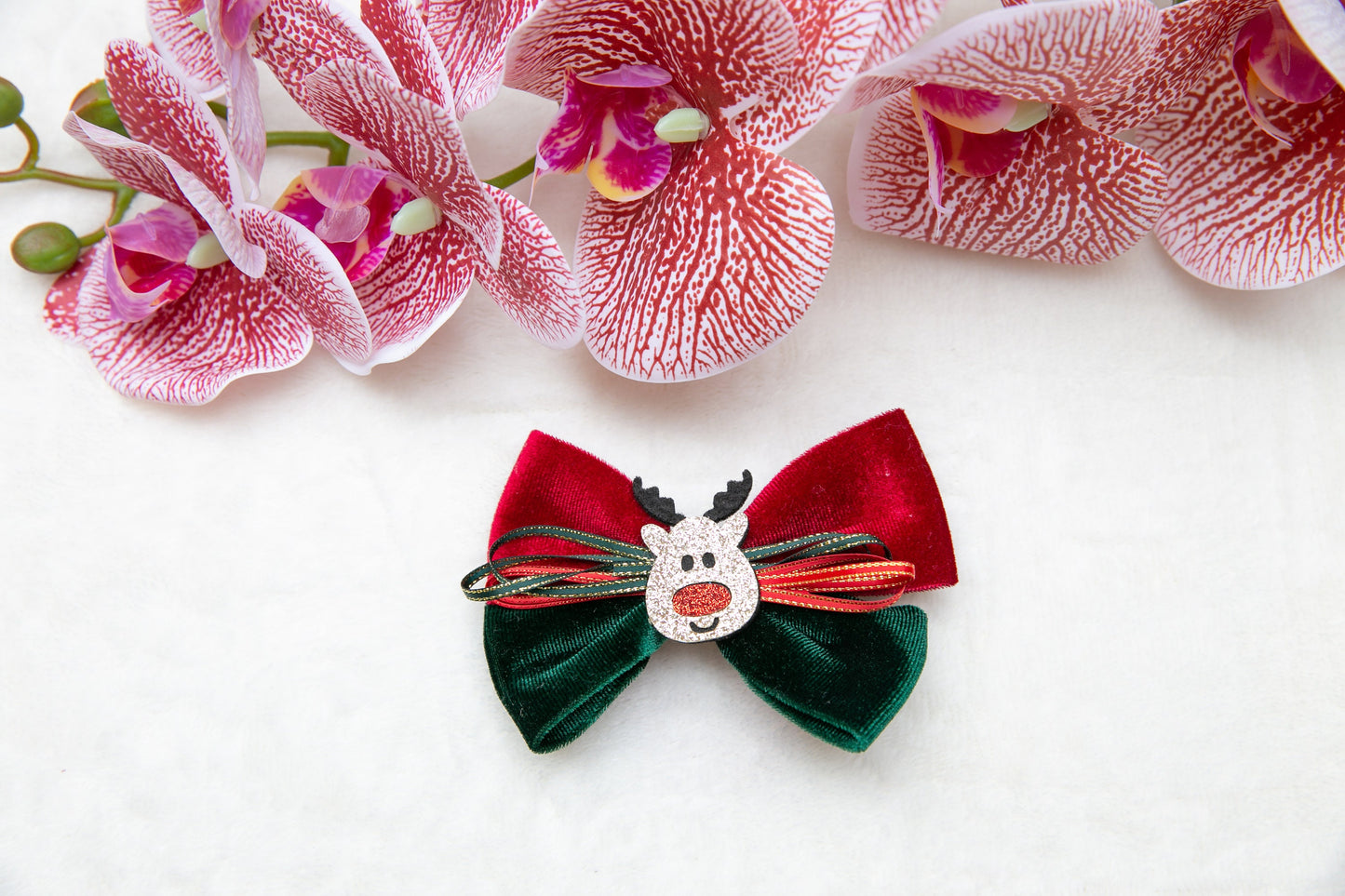 2023 Handmade Christmas bow hair clip for baby girl toddler kids hair accessories gift, big large clip Velvet hair bow tie Christmas gift