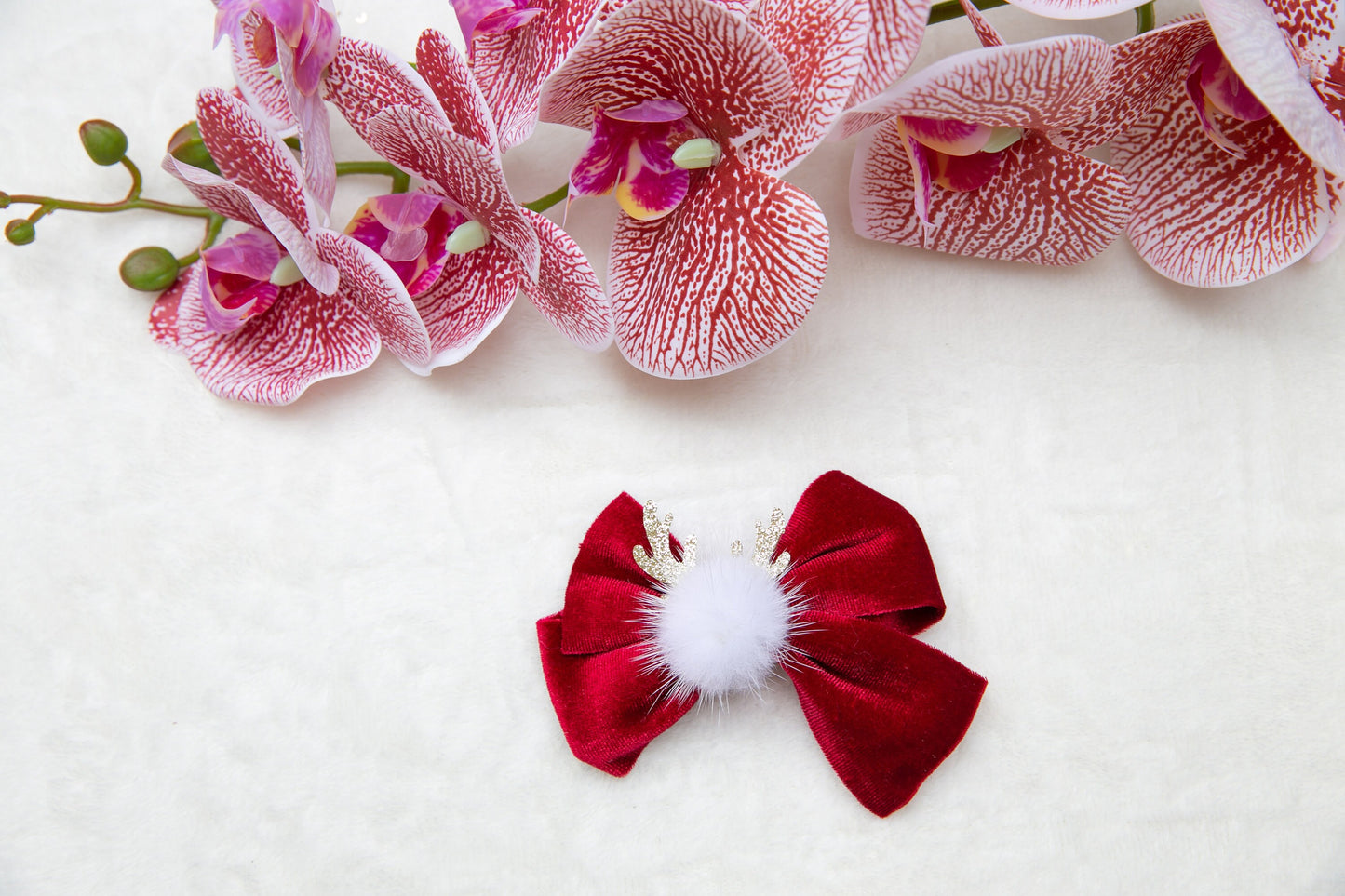 High Quality Velvet Christmas bow hair clip for baby girl toddler kids hair accessories gift, big large clip hair bow tie Christmas gift