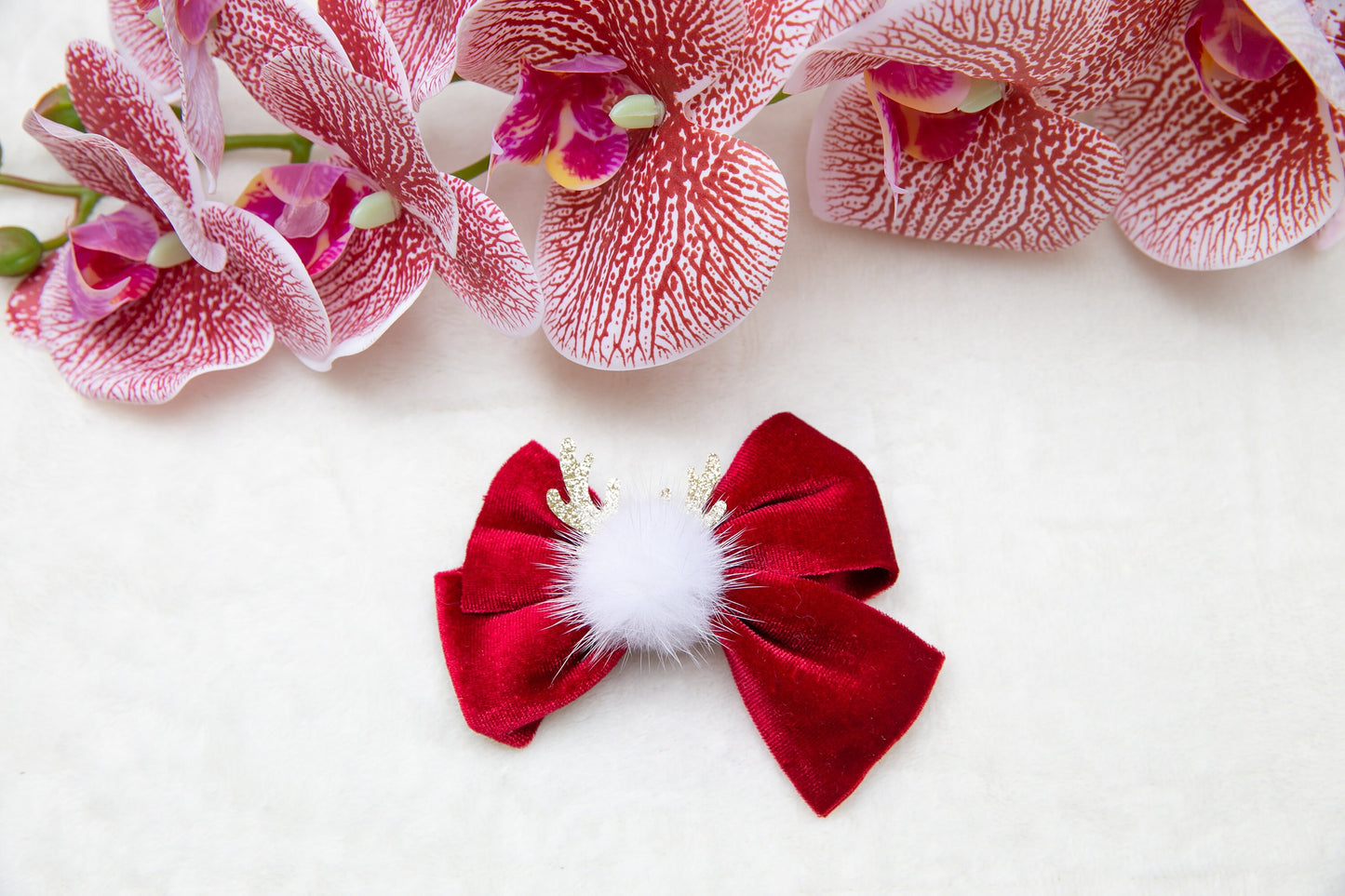 High Quality Velvet Christmas bow hair clip for baby girl toddler kids hair accessories gift, big large clip hair bow tie Christmas gift