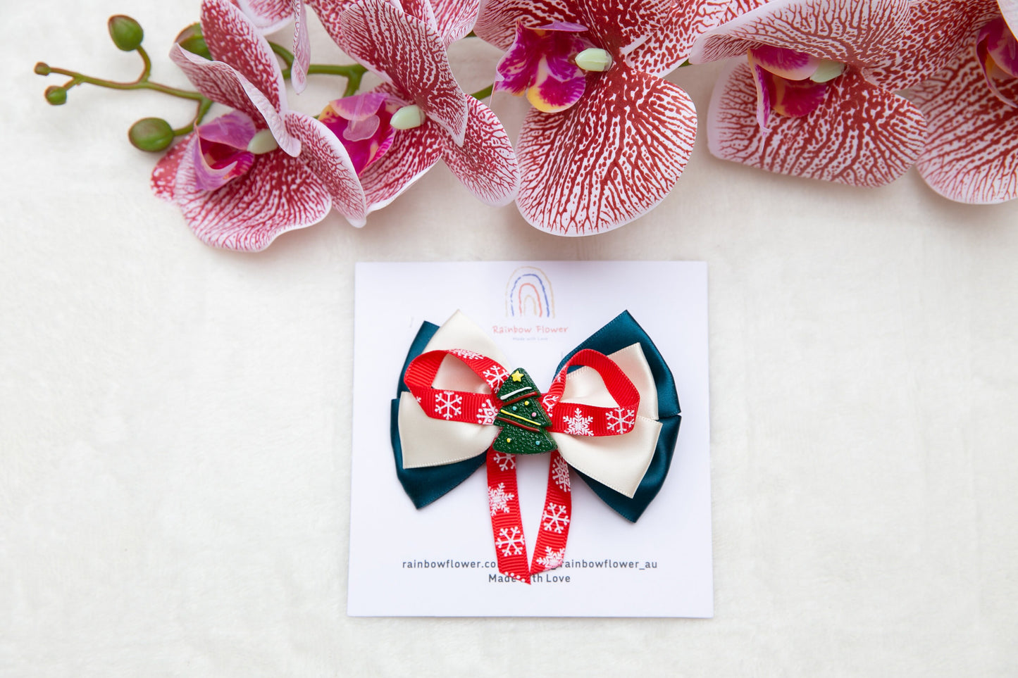 Christmas Piggy Bows Girls Hair Clip Accessories Pigtail Ponytail big Baby Bow Glitter Christmas Holly Red White Green Gifts For Toddlers