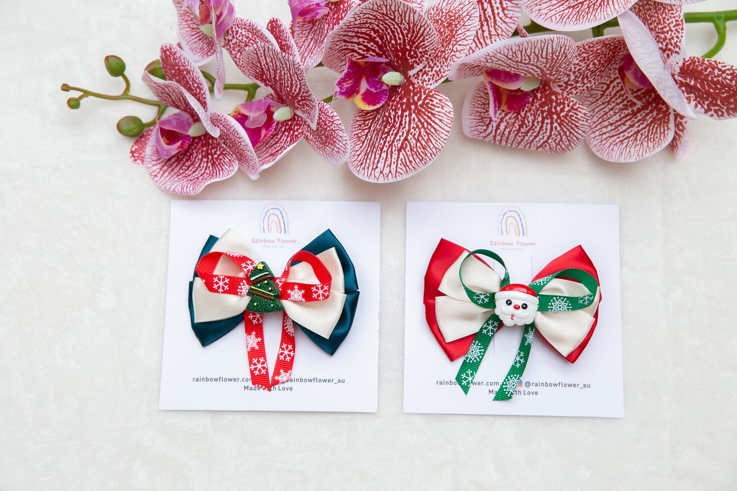 Christmas Piggy Bows Girls Hair Clip Accessories Pigtail Ponytail big Baby Bow Glitter Christmas Holly Red White Green Gifts For Toddlers