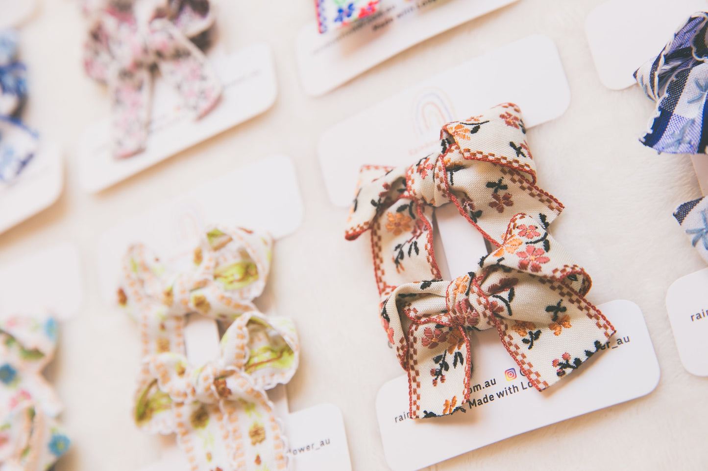 Embroidered Bow alligator Clip sets, Infant Girl Embroidery Fringe Clips, Cute pink red floral flower hair clips set,  Pigtail hair bow gift