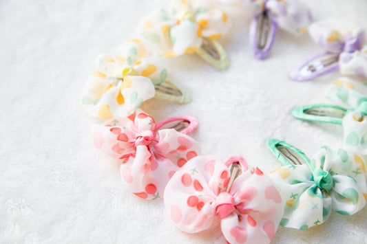 Baby Toddler girl bow hair Clip sets, Infant Girl Fringe Clips, Cute pink yellow purple green fruits hair snap clips, cute Pigtail hair bow