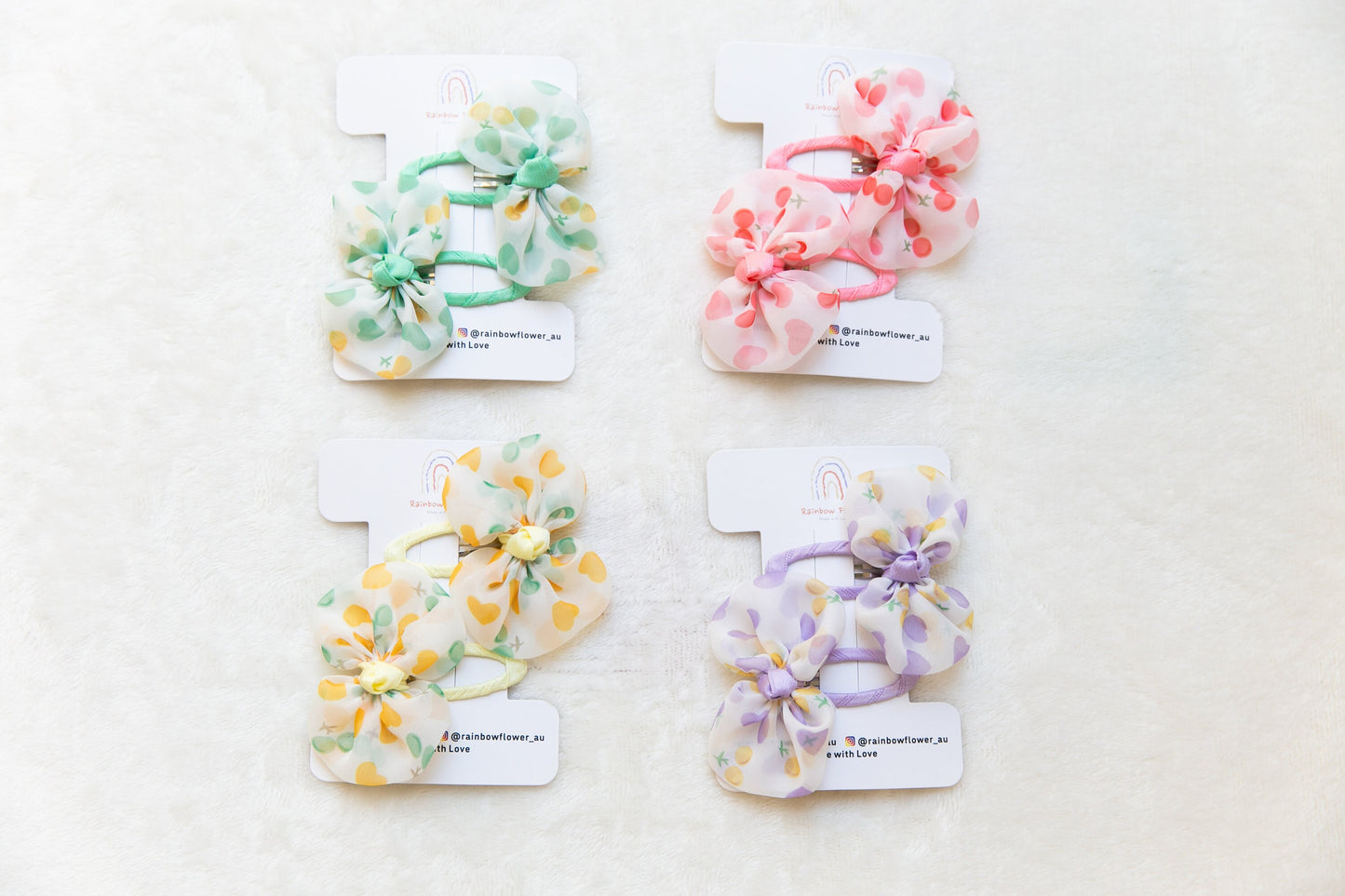 Girl bow hair Clip sets, baby toddler daily Fringe Clips, handmade Cute pink yellow purple green hair snap clips, cute Pigtail hair bow gift