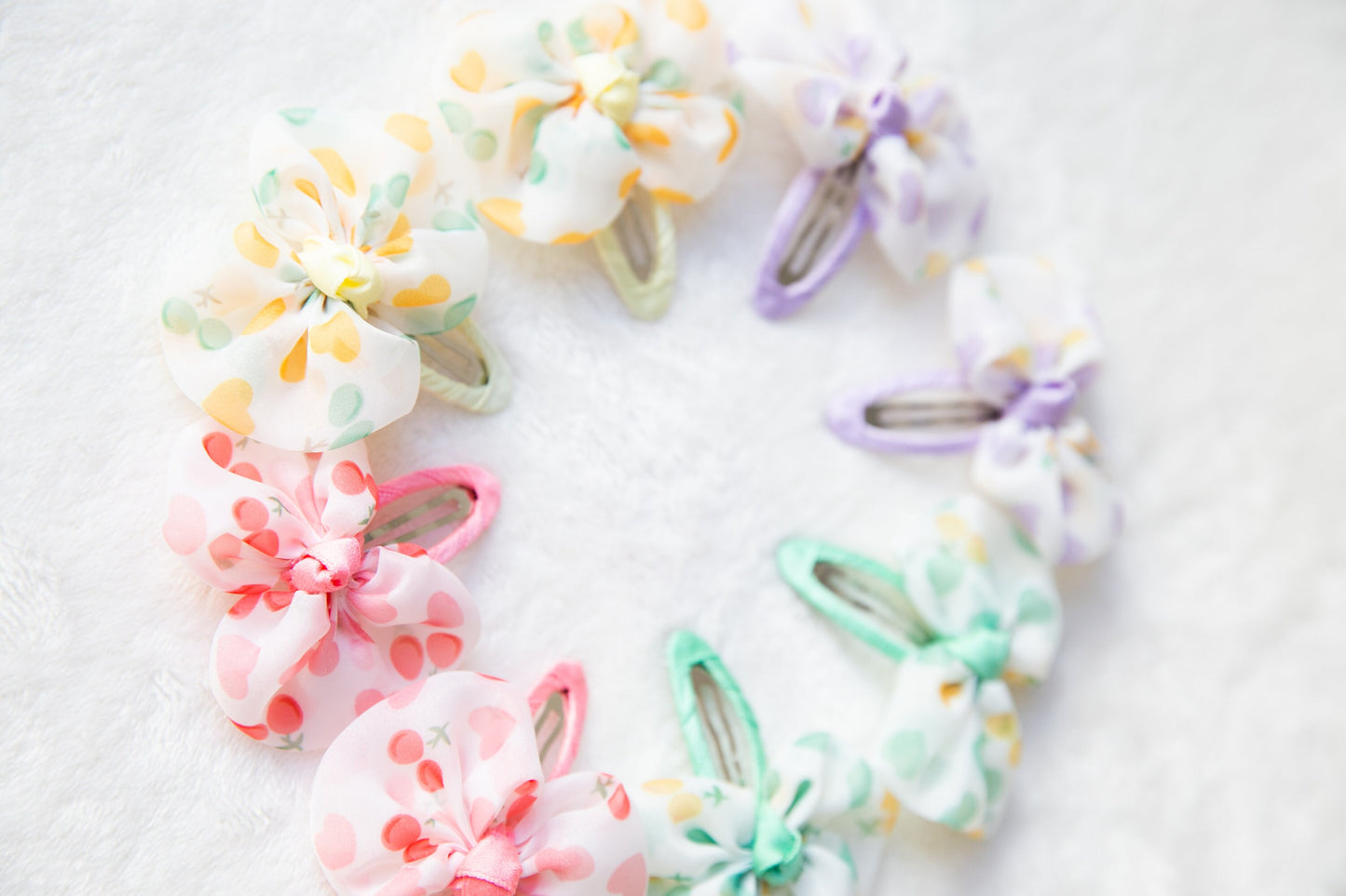 Baby Toddler girl bow hair Clip sets, Infant Girl Fringe Clips, Cute pink yellow purple green fruits hair snap clips, cute Pigtail hair bow