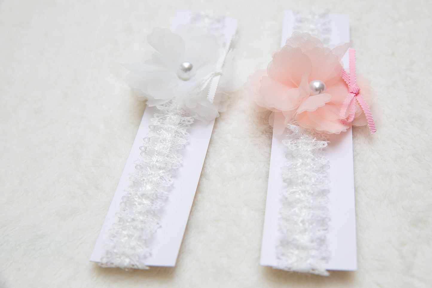 Floral lace baby headband, white pink infant toddler girl soft headband headwear, newborn flower headband photography props one size fit all