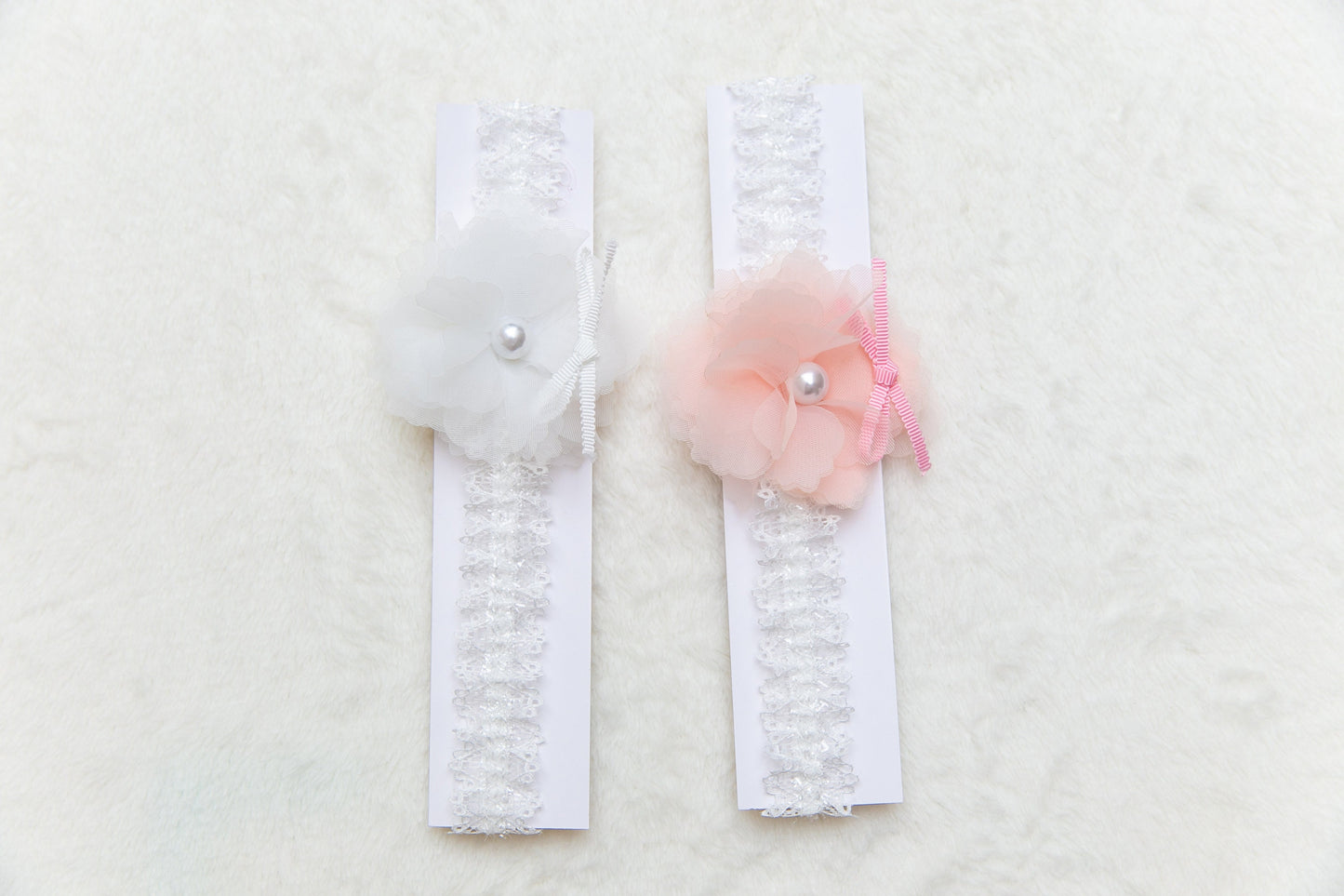 Floral lace baby headband, white pink infant toddler girl soft headband headwear, newborn flower headband photography props one size fit all