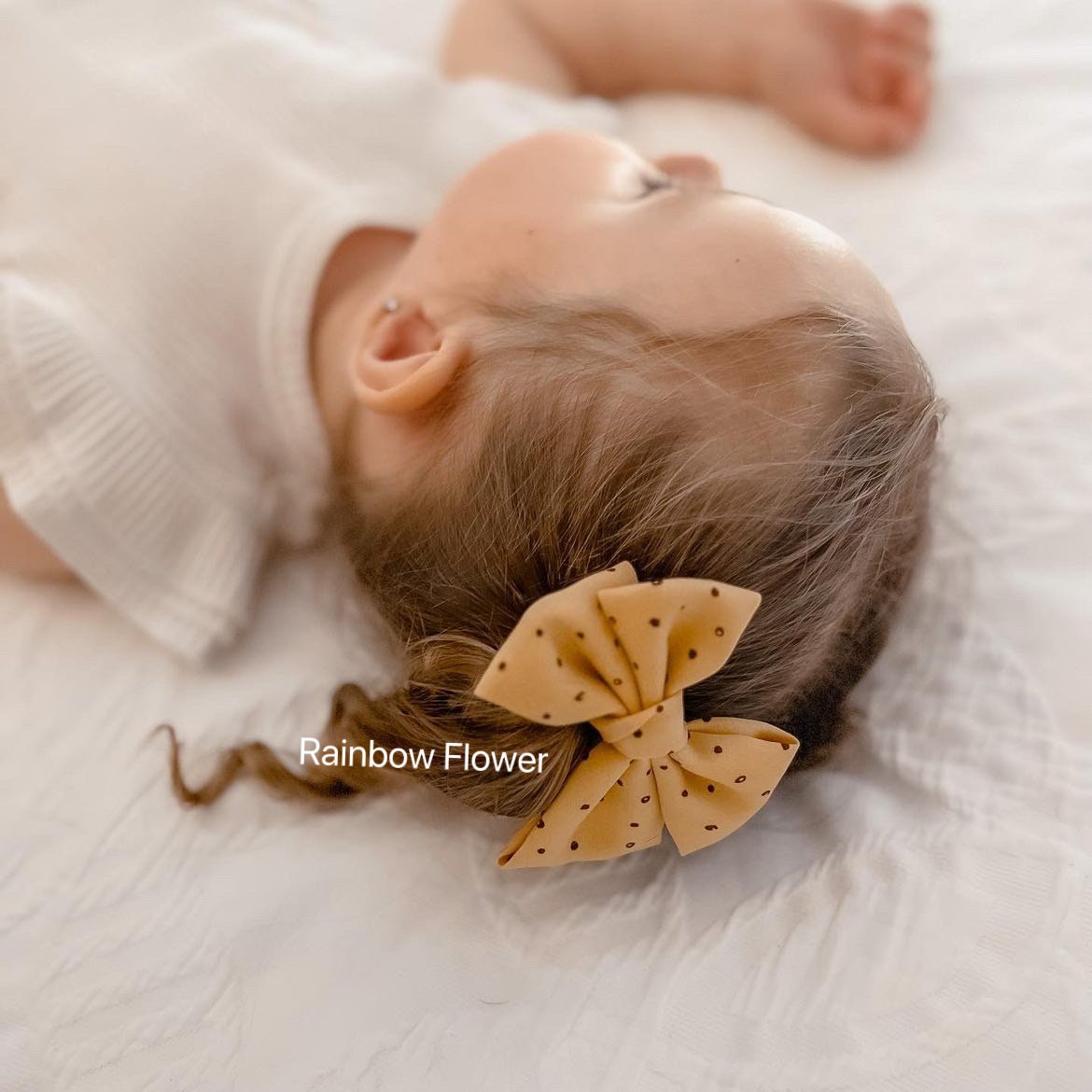 Set of 2 Yellow Bow hair clip, baby Infant Girl Toddler flower Hair Bows, butterfly hair clip, neutral floral hair Clip, baby shower gift