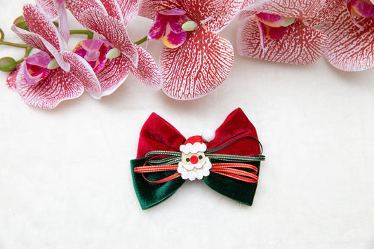 2023 Handmade Christmas bow hair clip for baby girl toddler kids hair accessories gift, big large clip Velvet hair bow tie Christmas gift