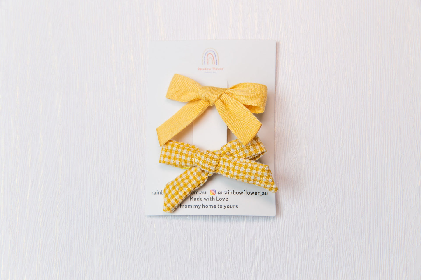 Yellow baby bow hair clip set, toddler girl student hair accessory,  hair accessory, lemon flower floral / plaid / plain linen bow hair clip