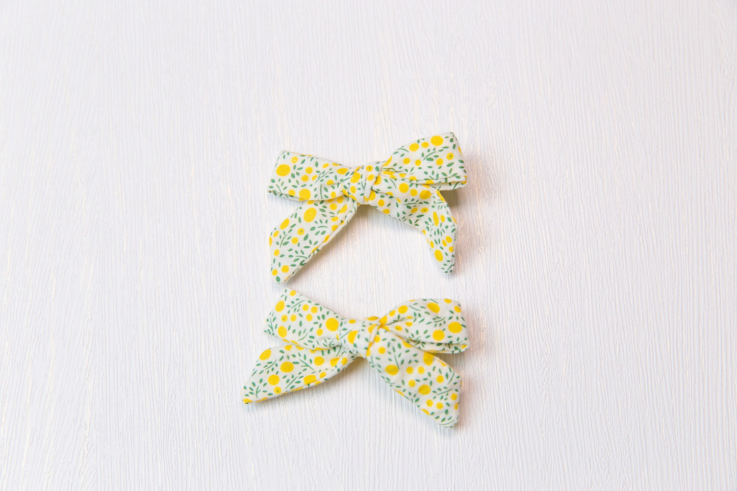 Yellow baby bow hair clip set, toddler girl student hair accessory,  hair accessory, lemon flower floral / plaid / plain linen bow hair clip