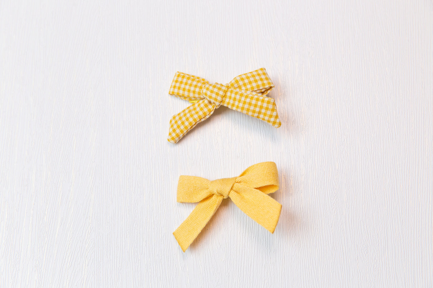 Yellow baby bow hair clip set, toddler girl student hair accessory,  hair accessory, lemon flower floral / plaid / plain linen bow hair clip