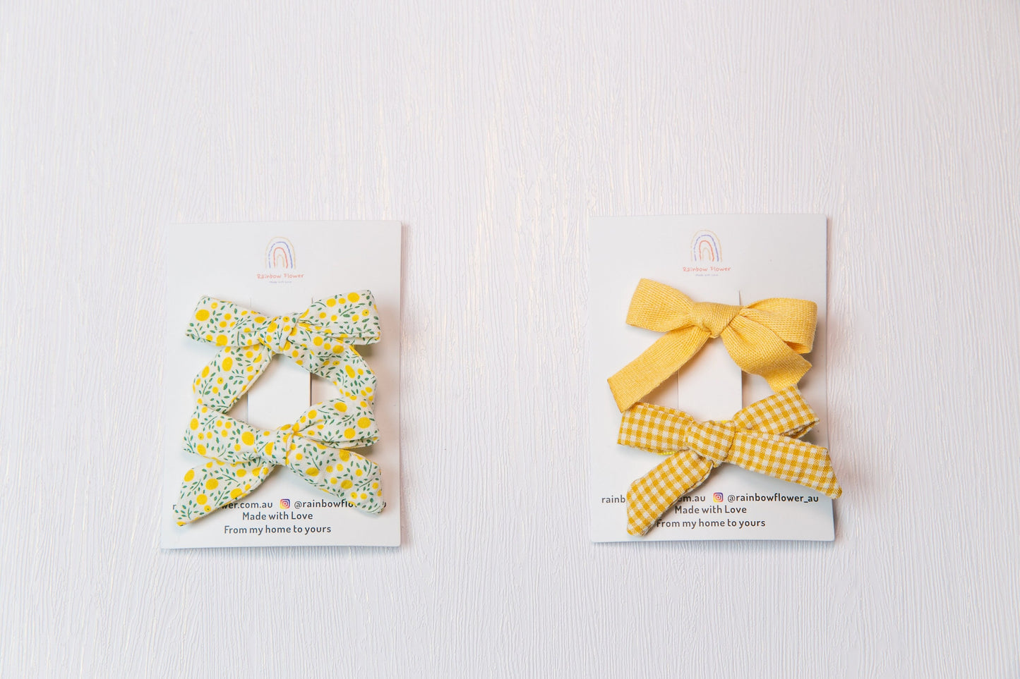 Yellow baby bow hair clip set, toddler girl student hair accessory,  hair accessory, lemon flower floral / plaid / plain linen bow hair clip