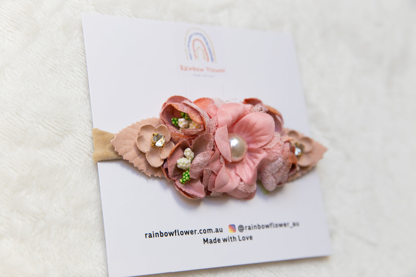 Exquisite Floral Baby toddler flower headband, flower girl headband, infant girl flower crown, baby shower gift  pink beige peach headband