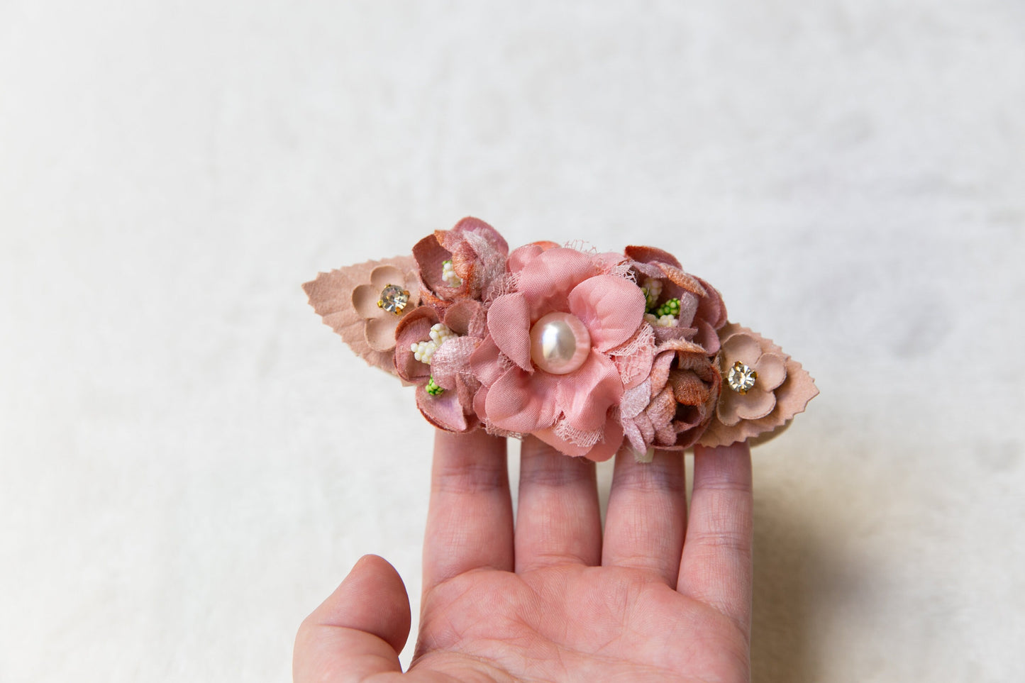 Exquisite Floral Baby toddler flower headband, flower girl headband, infant girl flower crown, baby shower gift  pink beige peach headband