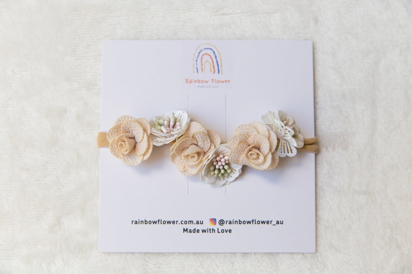 Unique Floral Baby toddler flower headband, Exquisite flower girl headband, infant flower crown, baby shower gift white beige peach headband