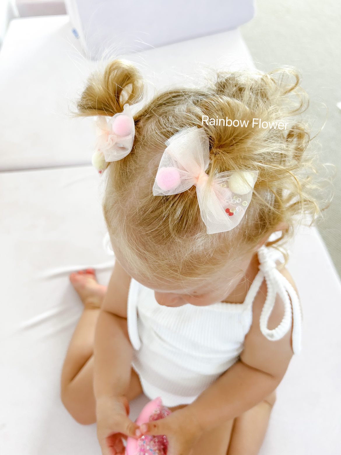 Handmade Pink bow hair clip set 2 styles Baby toddler Girl Hair Shell glitter clips birthday party bag gifts cute hair clip