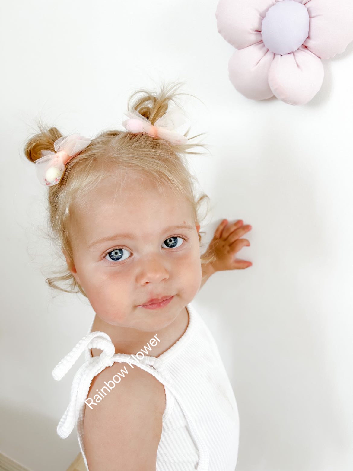 set of 2, Cute Pom Pom Soft ball Pink Baby toddler Girl Hair clip set,  bow clips set, everyday essential girl hair birthday party bag gift