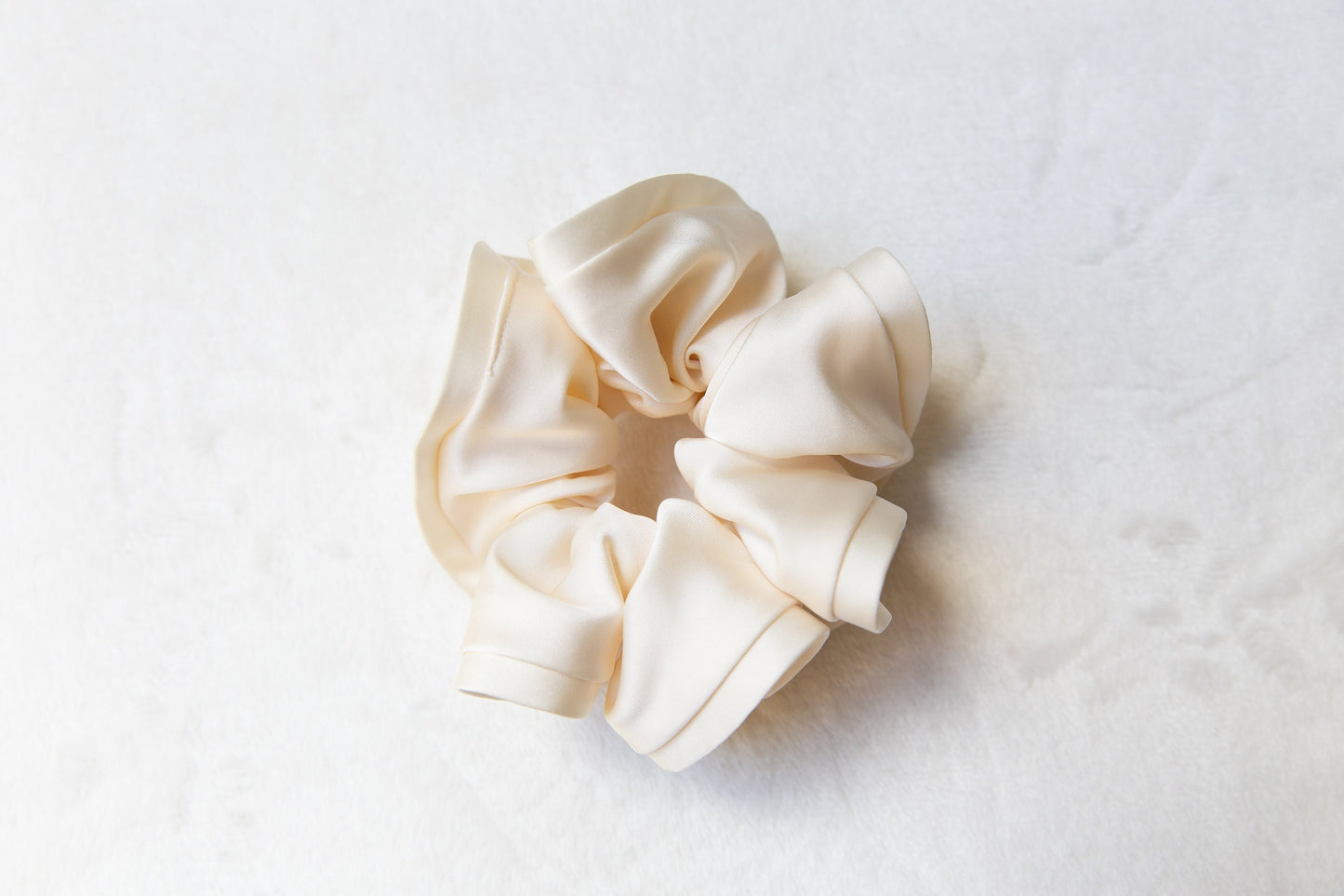 High Quality Satin Women Scrunchie - Beige Sienna Brown, Chic and Minimalistic, Sophisticated Elegance Oversize Fashion hair tie Handmade