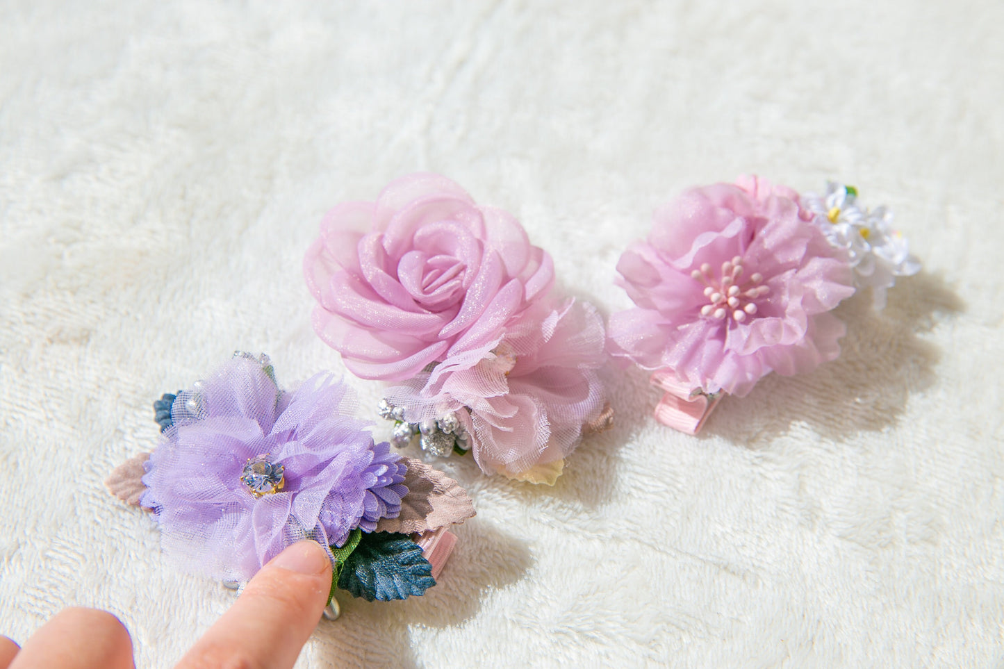 Exquisite Purple floral hair clip, Flower girl hair clip, toddler blooms flower hair clip, Orchid violet baptism hair Wedding Accessories