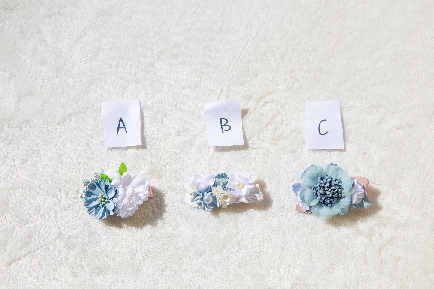 Exquisite Blue floral hair clip, Flower girl hair clip, toddler blooms flower hair clip, slate blue grey baptism hair Wedding Accessories