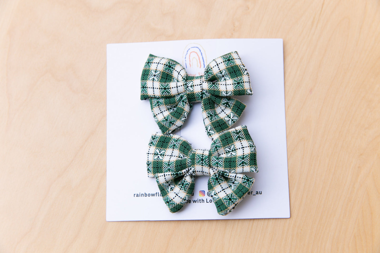 Australian Primary School Girls hair clip, handmade high quality hair bow aligator clip blue green black accessory Uniform Plaid Hair Clip