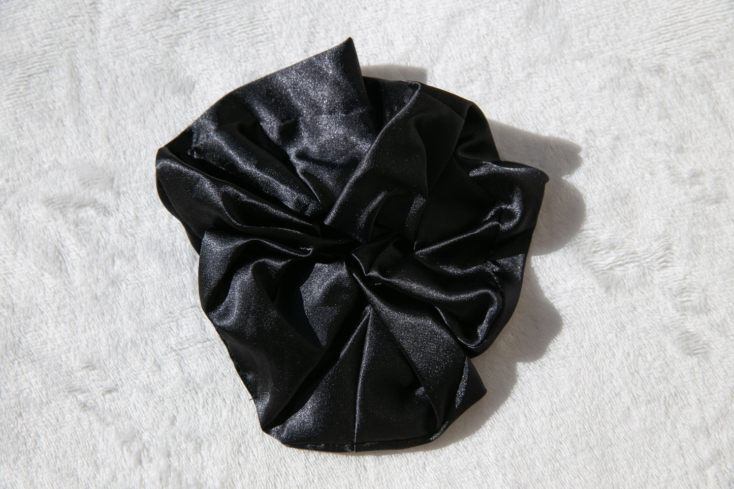 Oversize Luxury Satin Scrunchie for Women - Elegant Fashion Effortless Chic - Beige Green Purple Black Pink - Silk-Like Elastic Hair Tie